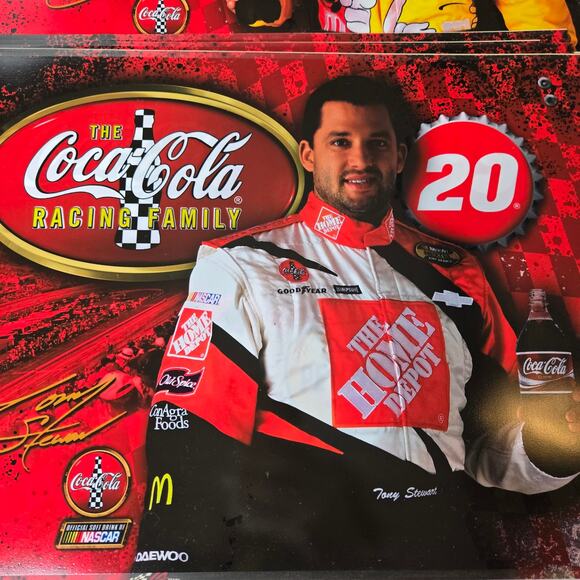 Coca Cola Nascar Racing Vintage 80s EUC placemat set 8 racecar drivers Party - Picture 8 of 13